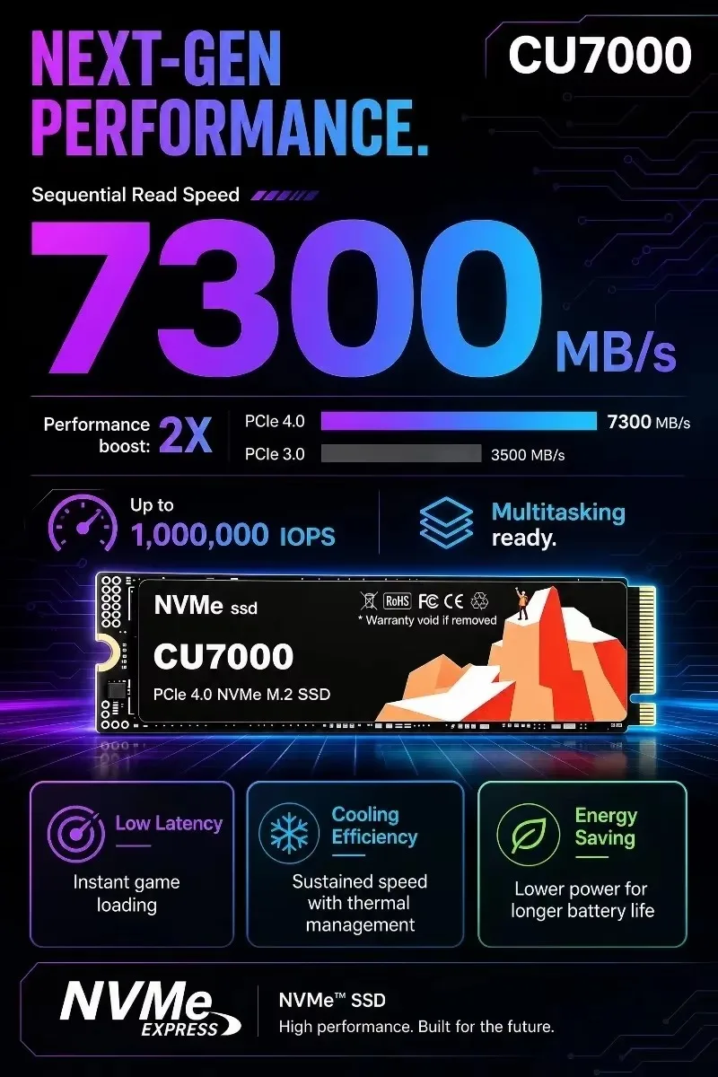CU7000 SSD M.2 NVMe interne so - M.2 Nvme 4Tb Pcie 4.0 Ssd recensie en prijs