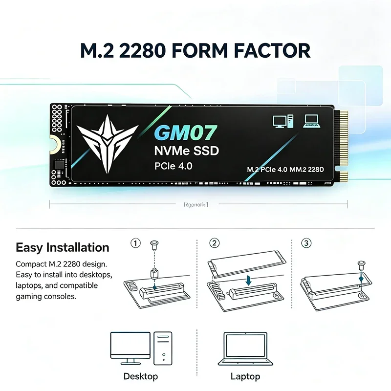 Nieuwe GM07 M2 SSD, PCIe 4.0 N - M.2 Nvme 4Tb Pcie 4.0 Ssd recensie en prijs